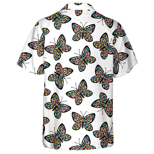 Hand Drawn Colorful In Wings Of Butterflies Hawaiian Shirt, Hawaiian Shirt Gift, Christmas Gift