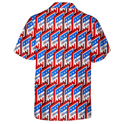 Vote USA Election Day Cards Patriotic Pattern Hawaiian Shirt, Hawaiian Shirt Gift, Christmas Gift