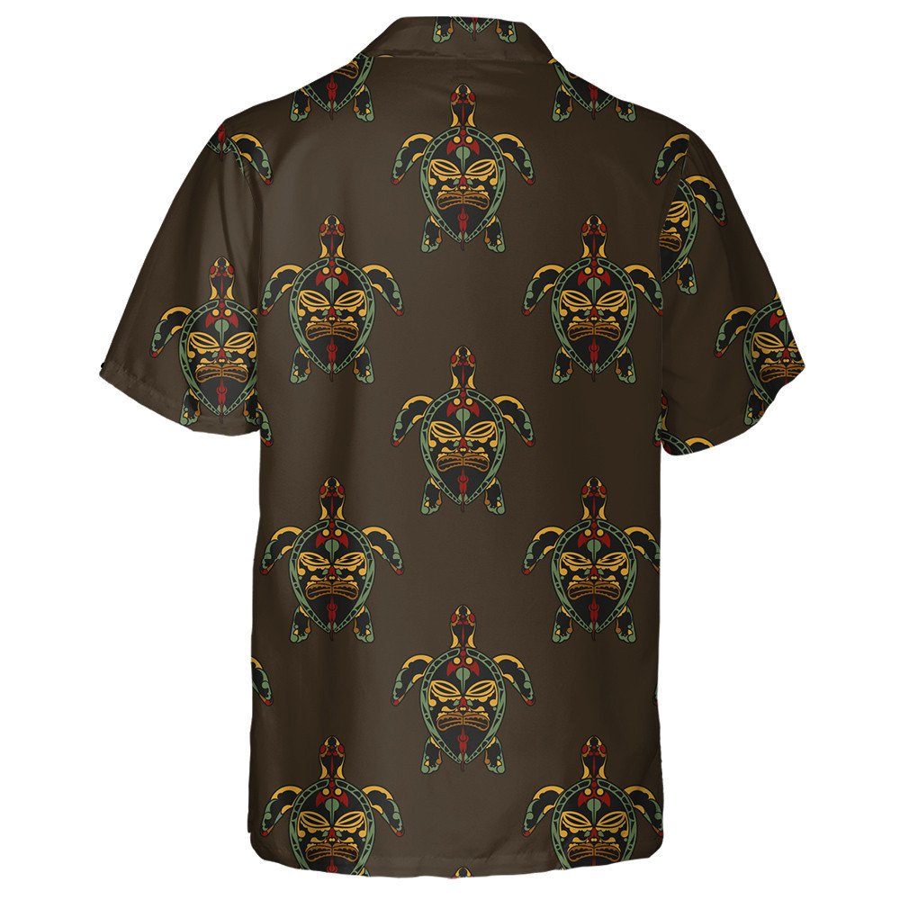 Turtle Ornament On The Background Of The Sea Waves Hawaiian Shirt, Hawaiian Shirt Gift, Christmas Gift