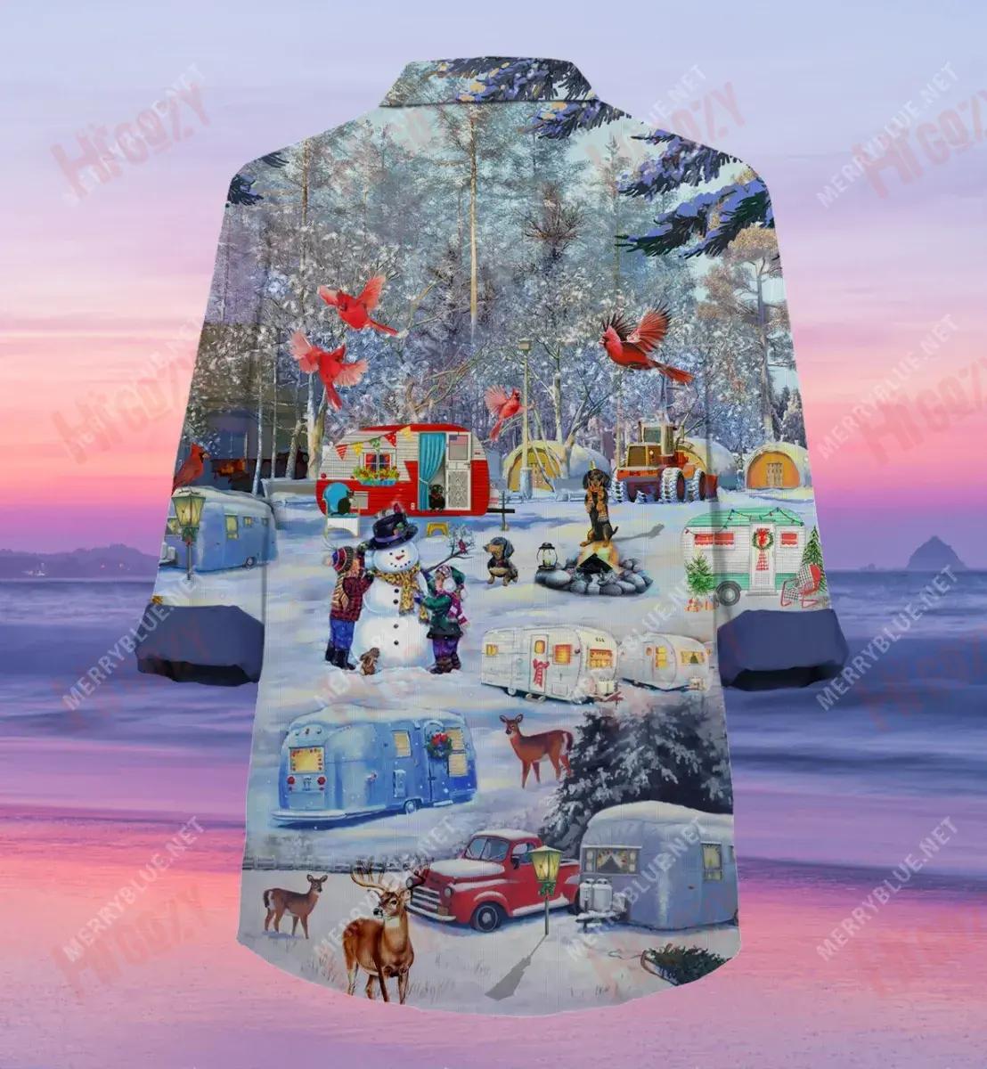 Camping Before Christmas Long Hawaiian Shirt Hobbies Short Sleeve Hawaiian Crazy Shirts Crazy Shirts Hawaii_ Hawaiian Shirts -Hawaiian Shirt Gift, Christmas Gift