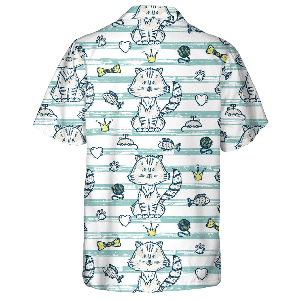 Cat Doodle Lámhdhéanta Agus Gabhálais Do Peataí Léine Haváís, Bronntanas Léine Haváíais, Bronntanas Nollag