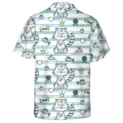 Cat Doodle Lámhdhéanta Agus Gabhálais Do Peataí Léine Haváís, Bronntanas Léine Haváíais, Bronntanas Nollag