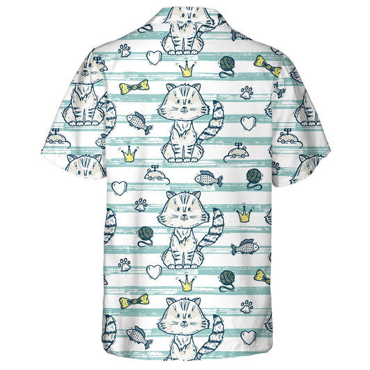 Cat Doodle Lámhdhéanta Agus Gabhálais Do Peataí Léine Haváís, Bronntanas Léine Haváíais, Bronntanas Nollag