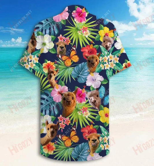 Léinte Gearr Muinchille Alpaca iontach Unisex Caitheamh aimsire Gearr muinchille Léinte Seanré Haváíais Léine Haváíais, Bronntanais Léine haváíais, Bronntanas Nollag