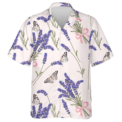 Theme Purple Lavender Flowers And Butterflies Hawaiian Shirt,Hawaiian Shirt Gift, Christmas Gift