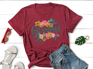 Personalized Grandma T-shirts, Wildflower Gifts Shirts, Grandma Garden, Mother's Day Tee