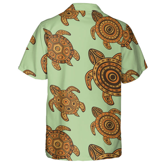 Colorful Vintage Background With Sea Turtles Hawaiian Shirt,Hawaiian Shirt Gift, Christmas Gift