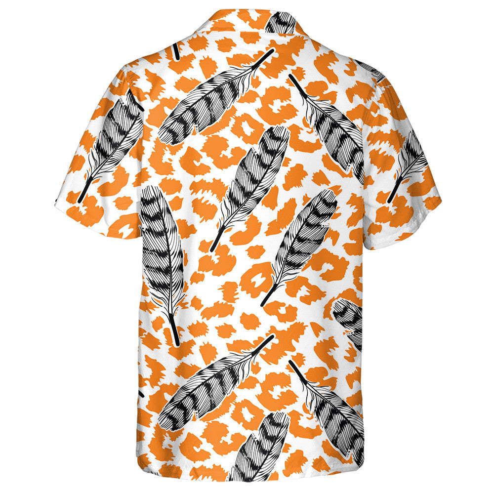 Feathers In Different Positions On Animal Leopard Hawaiian Shirt, Hawaiian Shirt Gift, Christmas Gift