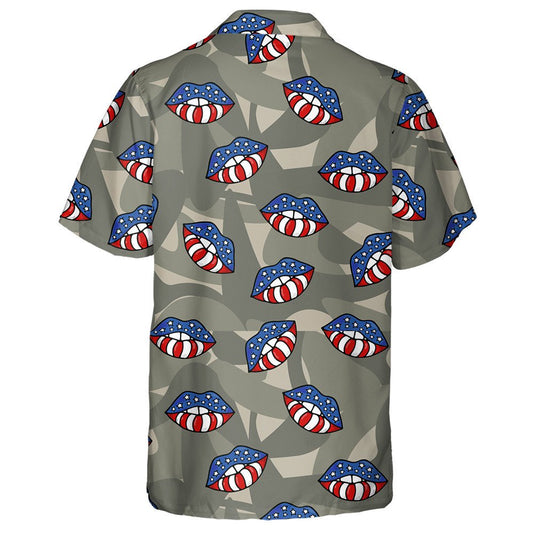 Liopaí Bhratach Mheiriceá Ar Dhuaithníocht Cúlra Míleata Léine haváí, Bronntanas Léine haváí, Bronntanas Nollag