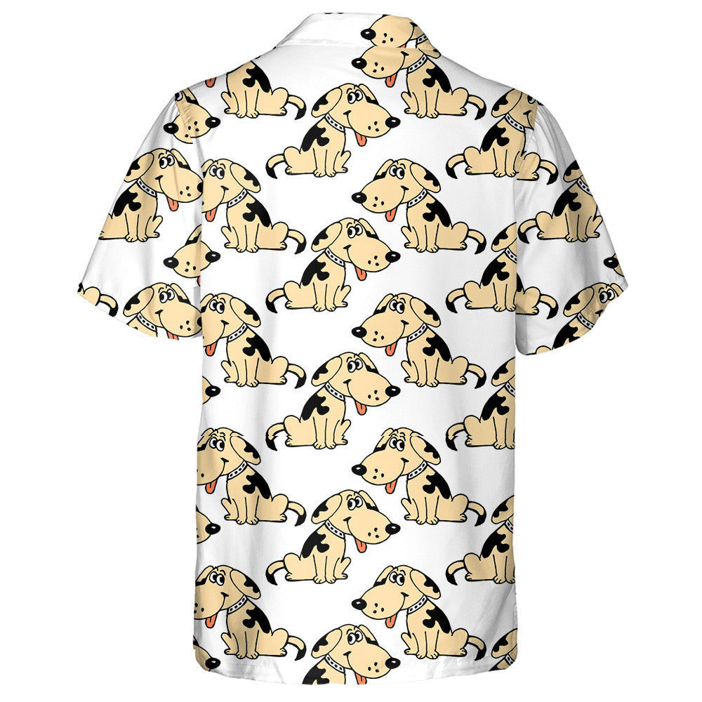 Multicolored Naughty Puppies Dogs In Cartoon Background Hawaiian Shirt, Hawaiian Shirt Gift, Christmas Gift