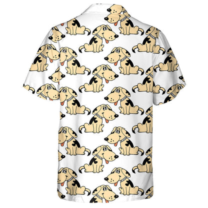 Multicolored Naughty Puppies Dogs In Cartoon Background Hawaiian Shirt, Hawaiian Shirt Gift, Christmas Gift