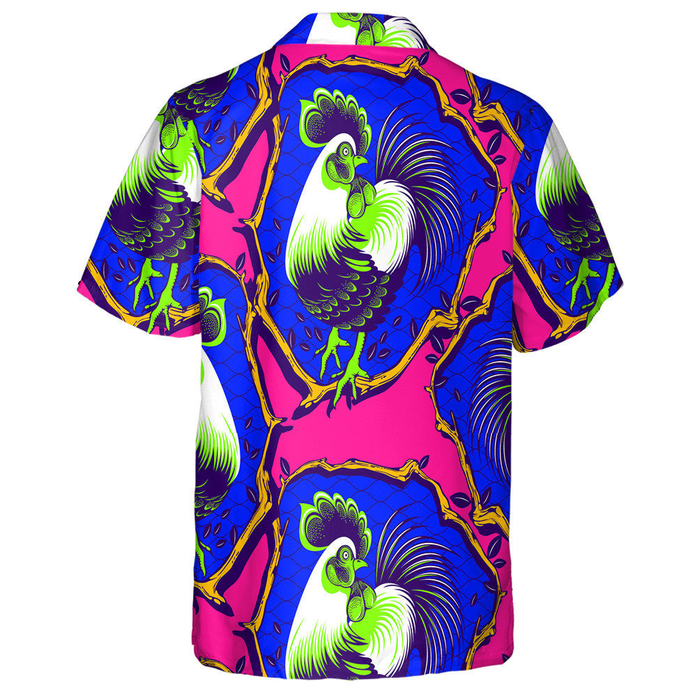 Beautiful Chicken Hen With Green Feathers Hawaiian Shirt, Hawaiian For Gift