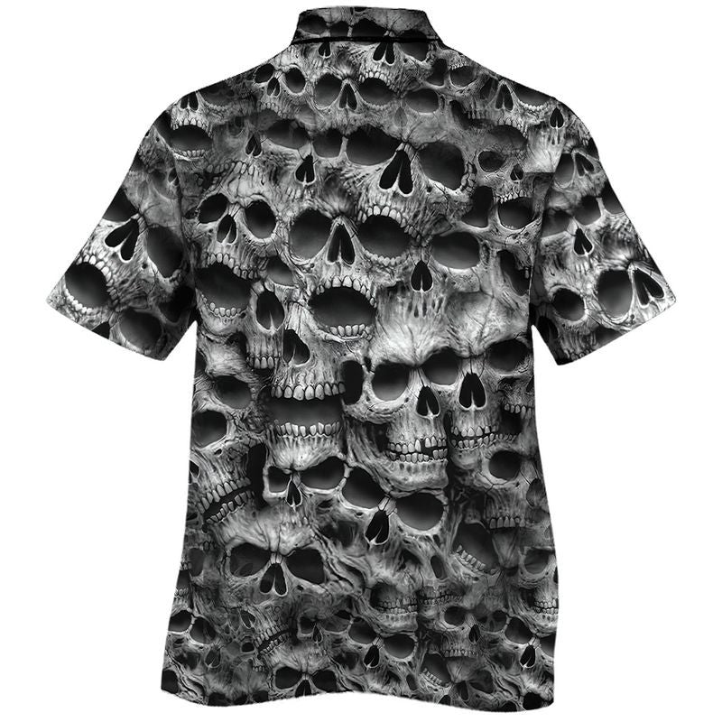 Overlap Skull Pattern Awesome Background Design Hawaiian Shirt,Hawaiian Shirt Gift, Christmas Gift