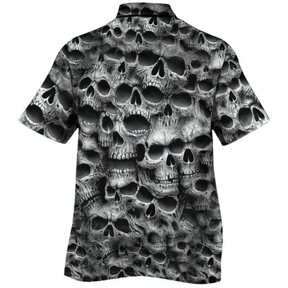 Overlap Skull Pattern Awesome Background Design Hawaiian Shirt,Hawaiian Shirt Gift, Christmas Gift