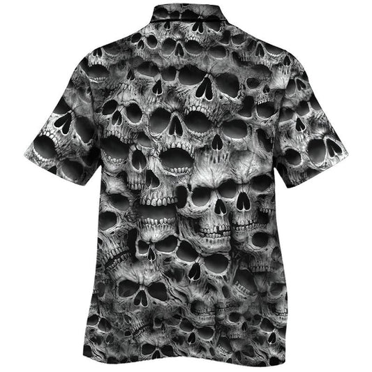 Overlap Skull Pattern Awesome Background Design Hawaiian Shirt,Hawaiian Shirt Gift, Christmas Gift