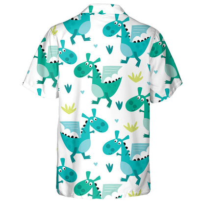 Cute Baby Green Dragons Vintage Style Hawaiian Shirt, Hawaiian Shirt Gift, Christmas Gift