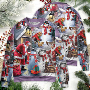 Christmas Santa Claus Build Snowman Gift For You Ugly Christmas Sweater, Christmas Ugly Sweater, Christmas Gift, Gift Christmas 2024