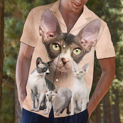 Cool Sphynx Great Cat Portrait Collection Themed Hawaiian Shirt, Hawaiian Shirt Gift, Christmas Gift