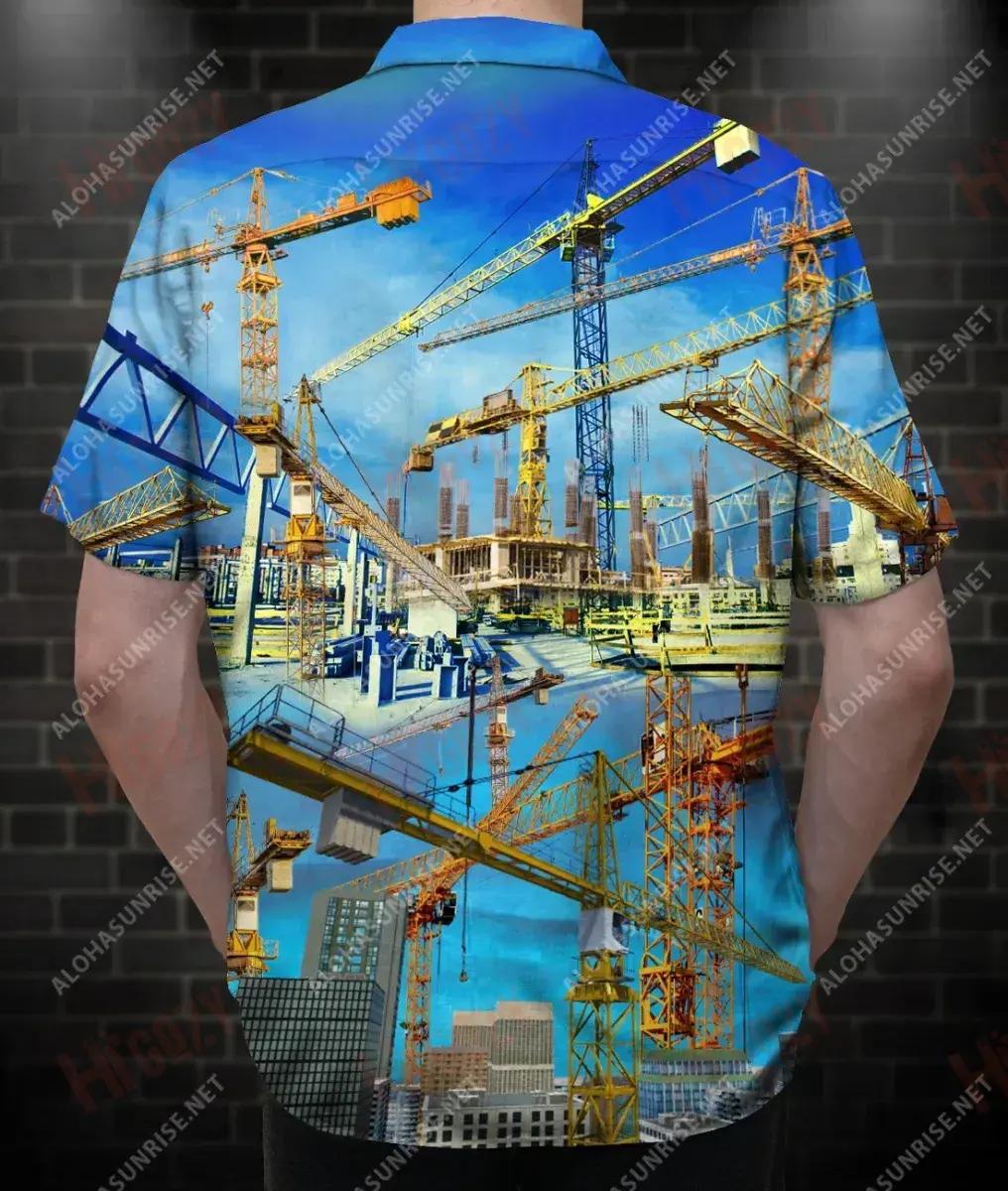 Feidhmíonn Real Men Meaisín Crane Unisex Léine haváíais Caitheamh aimsire Gearr Muinchille Oirbheartaíochta Léine Haváís Patrún Léine Haváís, Bronntanais Léine Haváís, Bronntanas Nollag