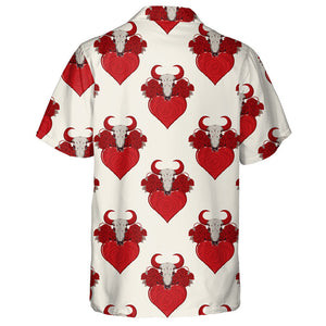 Cow On The Theme Of Love And Death Hawaiian Shirt,Hawaiian Shirt Gift, Christmas Gift