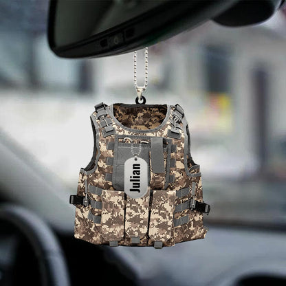 Personalized Flat Acrylic Ornament Outdoor Vest Car Hanging Ornaments, Christmas Decoration