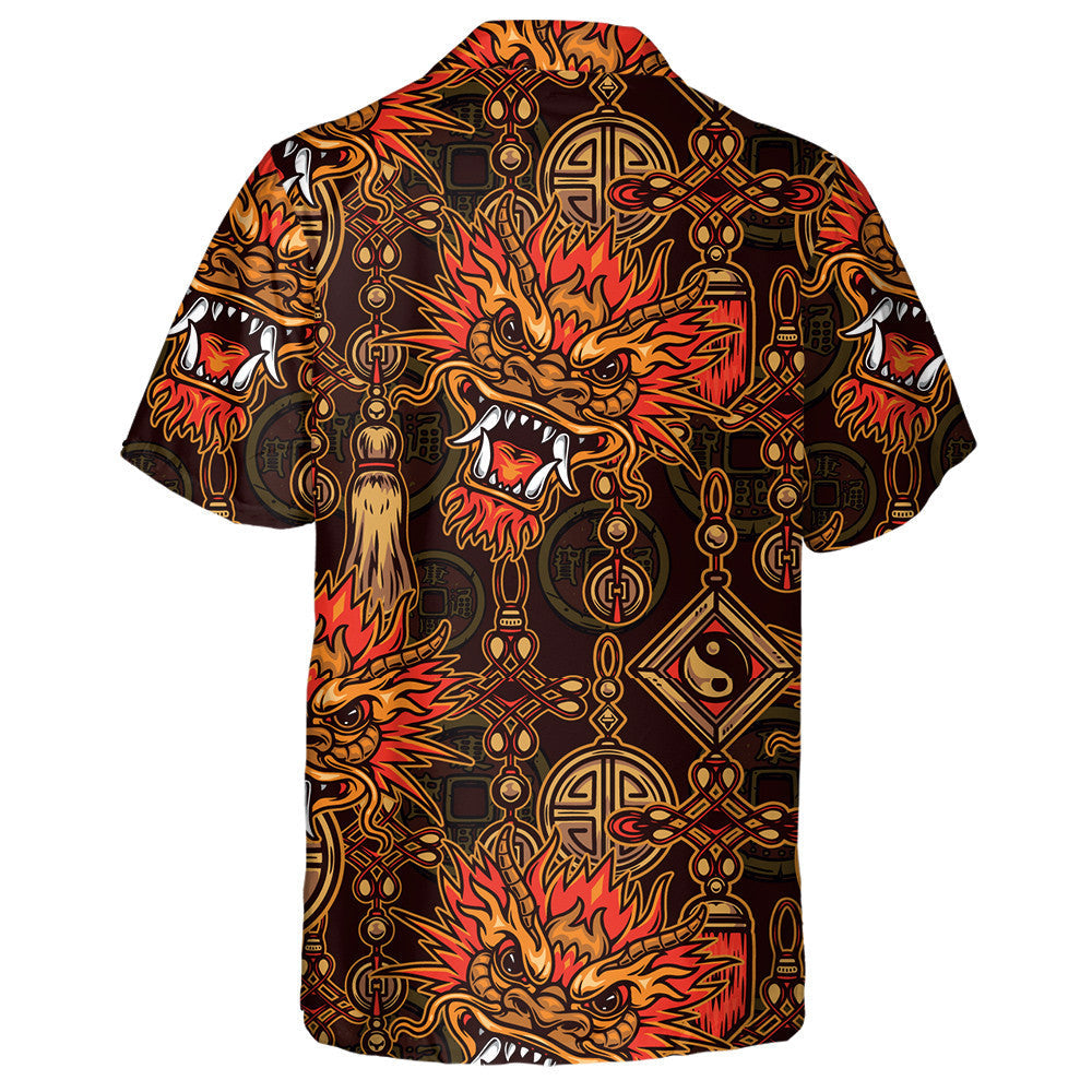 Vintage Style With Fantasy Dragon Head Hawaiian Shirt, Hwaiian For Gift