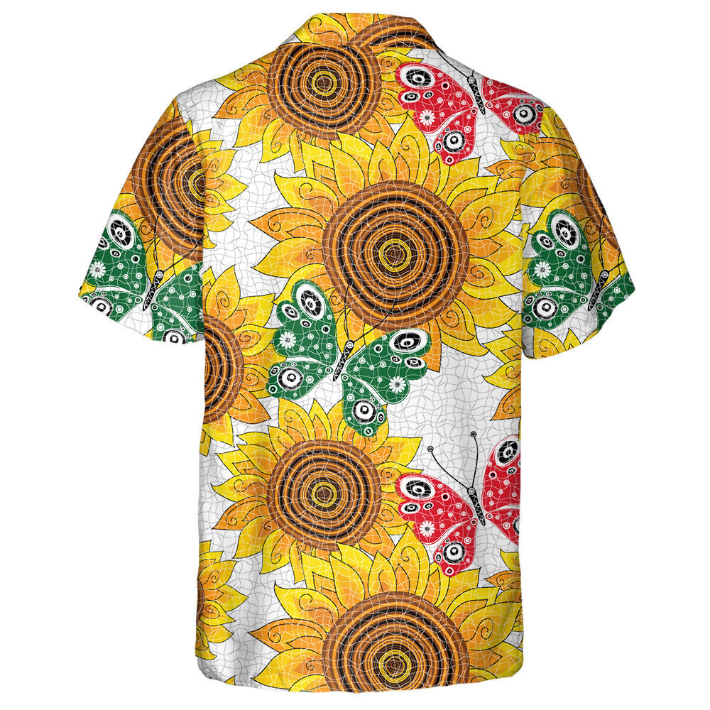 Patrún Earraigh Le Lusanna Gréine Agus Féileacáin Dearga Agus Glas Léine Haváís, Bronntanas Léine Haváí, Bronntanas Nollag