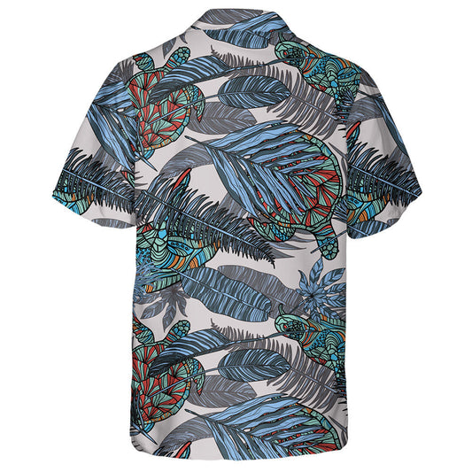 Turtles Animal Waves On White Background Hawaiian Shirt, Hawaiian For Gift