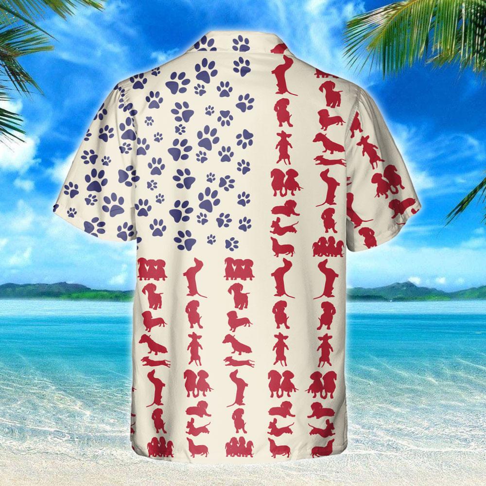 Dachshund Dog American Hawaiian Shirt, Hwaiian For Gift