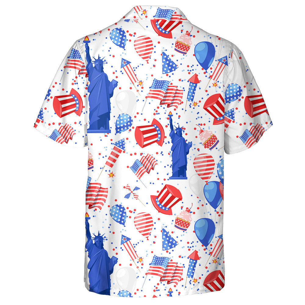 Hand Drawn Famous Place Of USA Pattern Hawaiian Shirt, Hawaiian Shirt Gift, Christmas Gift