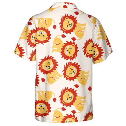 Lion Greannmhar le Seice Corcra ar Chúlra Bándearg Léine Haváís, Bronntanas Léine Haváíais, Bronntanas Nollag