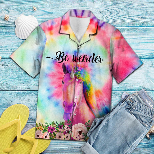 Pink And Green Tie Dye Unicorn Hawaiian Shirt,Hawaiian Shirt Gift, Christmas Gift