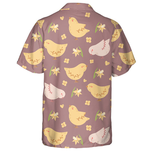 Boho Easter Baby Chicken Flowers 1 Hawaiian Shirt, Hawaiian Shirt Gift, Christmas Gift