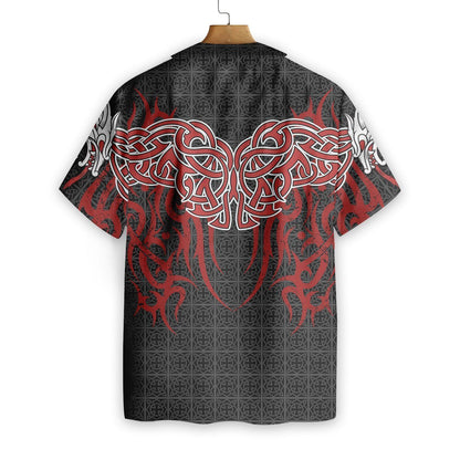 Dragon Tattoo Art On Plaid Ornamental Hawaiian Shirt,Hawaiian Shirt Gift, Christmas Gift