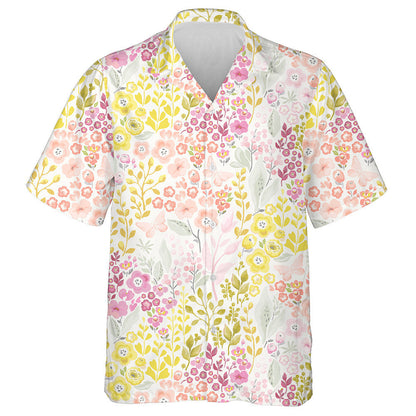 Beautiful Flowers And Butterflies In Vintage Style Hawaiian Shirt, Hawaiian Shirt Gift, Christmas Gift