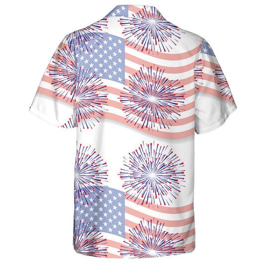 Réaltaí Lámhach Tinte Ealaíne Gorma Ar Phatrún Bratach Mheiriceá Léine Haváís, Bronntanas Léine Haváíais, Bronntanas Nollag