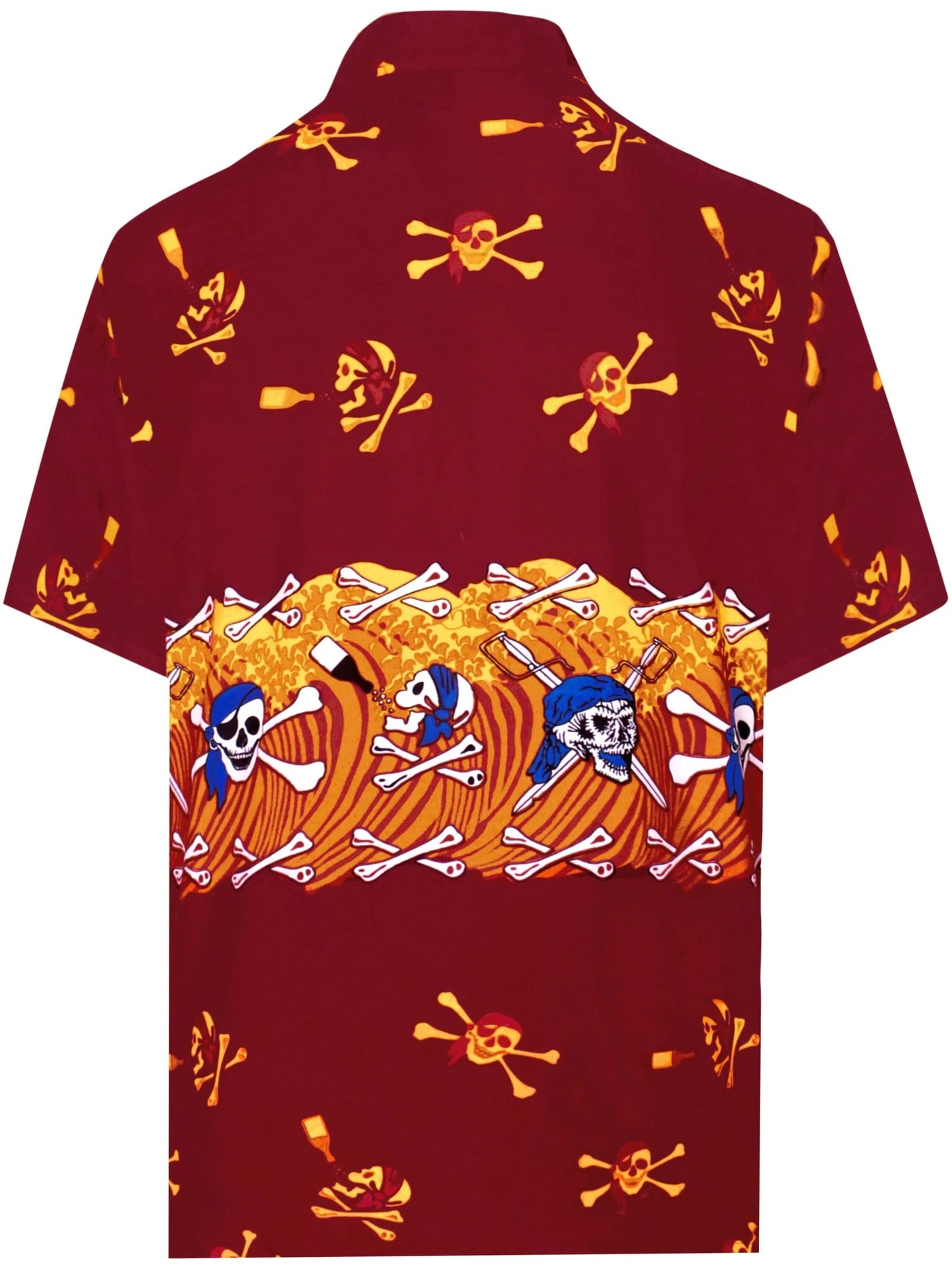 Cloigeann Pirate Hat Gorm Agus Tonnta Aigéin Léine Haváí Tropical, Bronntanas Léine Haváís, Bronntanas Nollag