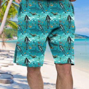 New Scuba Diving Tropical Background Design Hawaiian Shirt, Hawaiian Shirt Gift, Christmas Gift