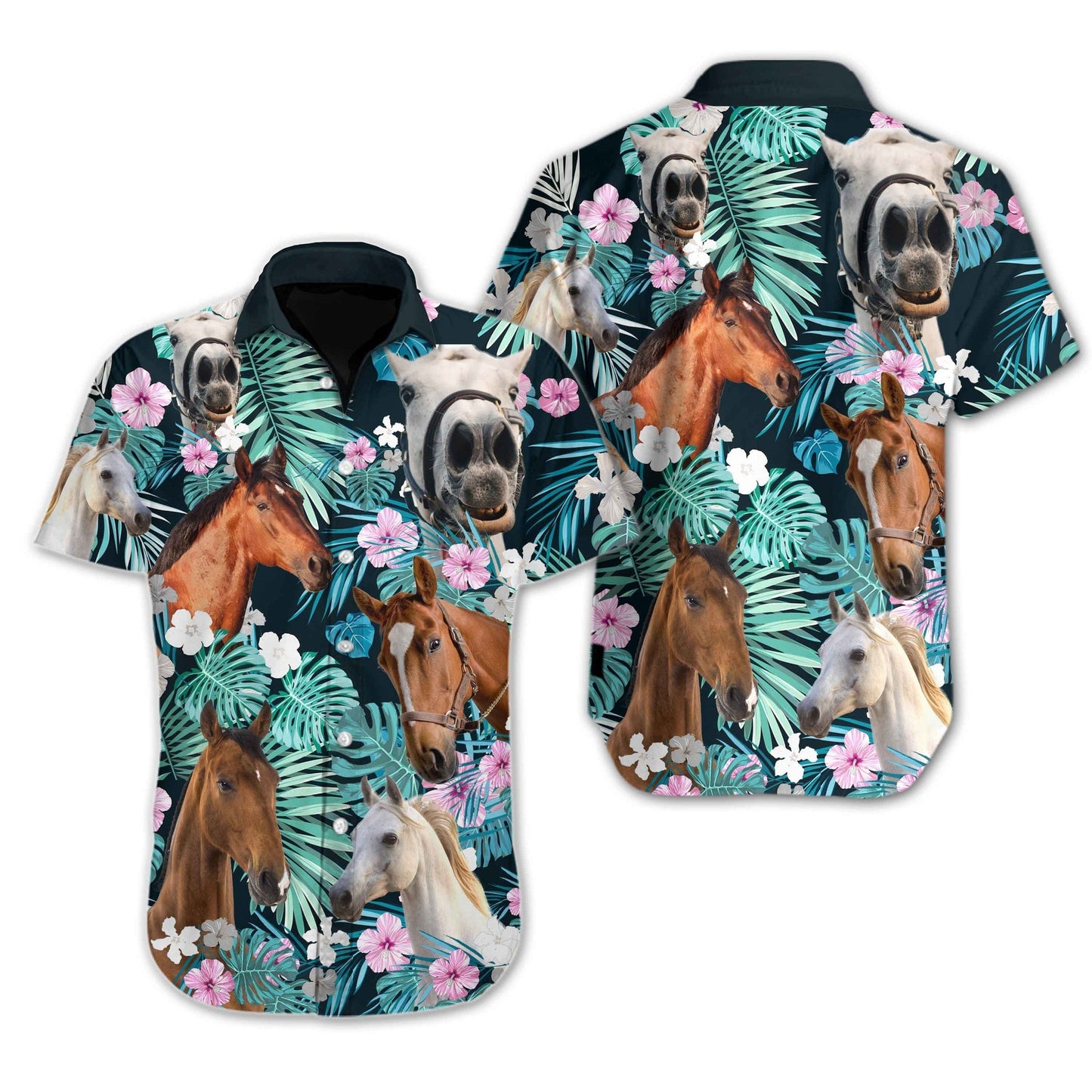 Wild And Free Horse Tropical Design Hawaiian Shirt, Hwaiian For Gift