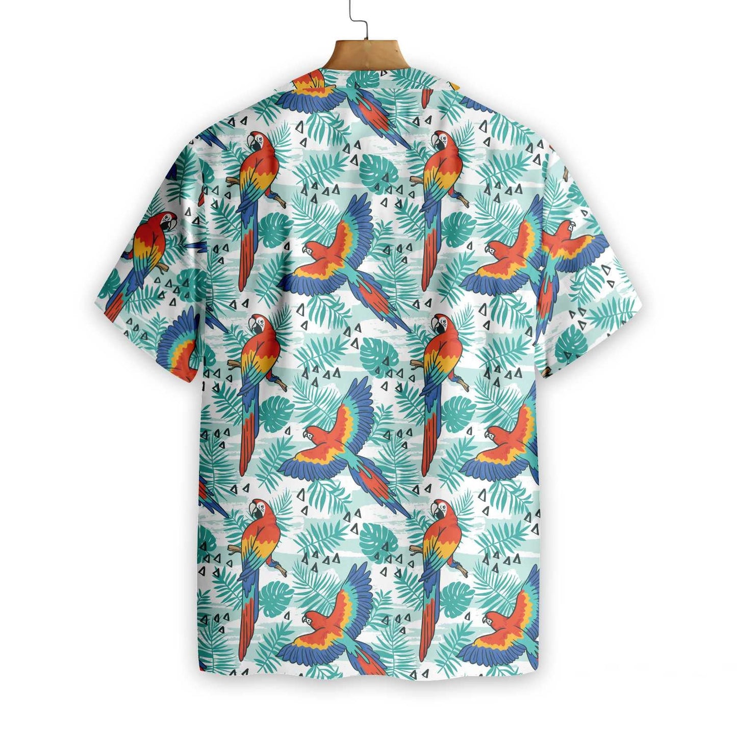 Watercolor Parrot And Palm Leaves Design Hawaiian Shirt, Hwaiian For Gift
