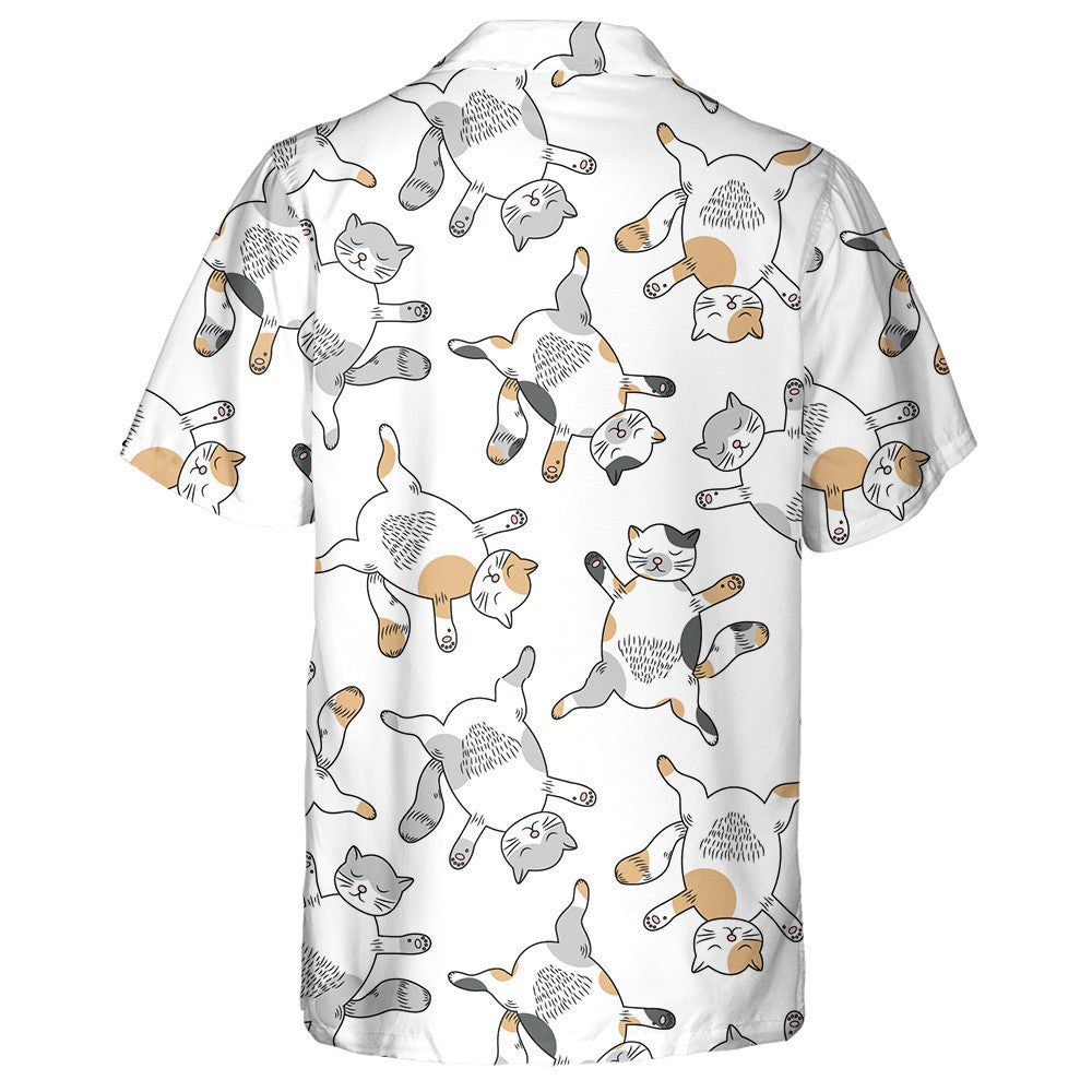 White And Grey Cat Cute Animal Style Hawaiian Shirt, Hawaiian Shirt Gift, Christmas Gift