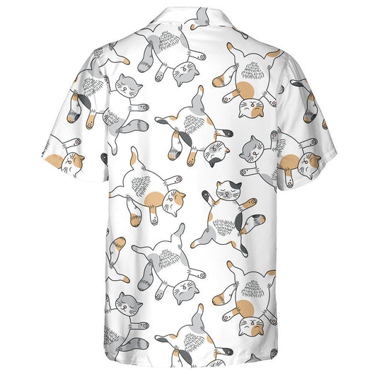 White And Grey Cat Cute Animal Style Hawaiian Shirt, Hawaiian Shirt Gift, Christmas Gift
