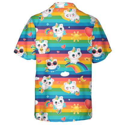 Cat Fantasy le hArn Aonbheannach ar Chúlra an Bhogha Ceatha Léine Haváís, Bronntanas Léine Haváíais, Bronntanas Nollag