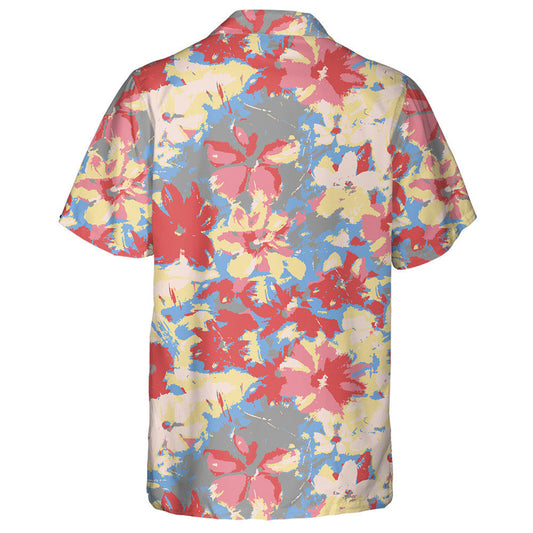 Watercolor Painting Multicolored Floral Camo Military Background Hawaiian Shirt, Hawaiian Shirt Gift, Christmas Gift