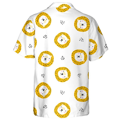 Fuuny Lion And Footprint On White Background Hawaiian Shirt, Hawaiian Shirt Gift, Christmas Gift