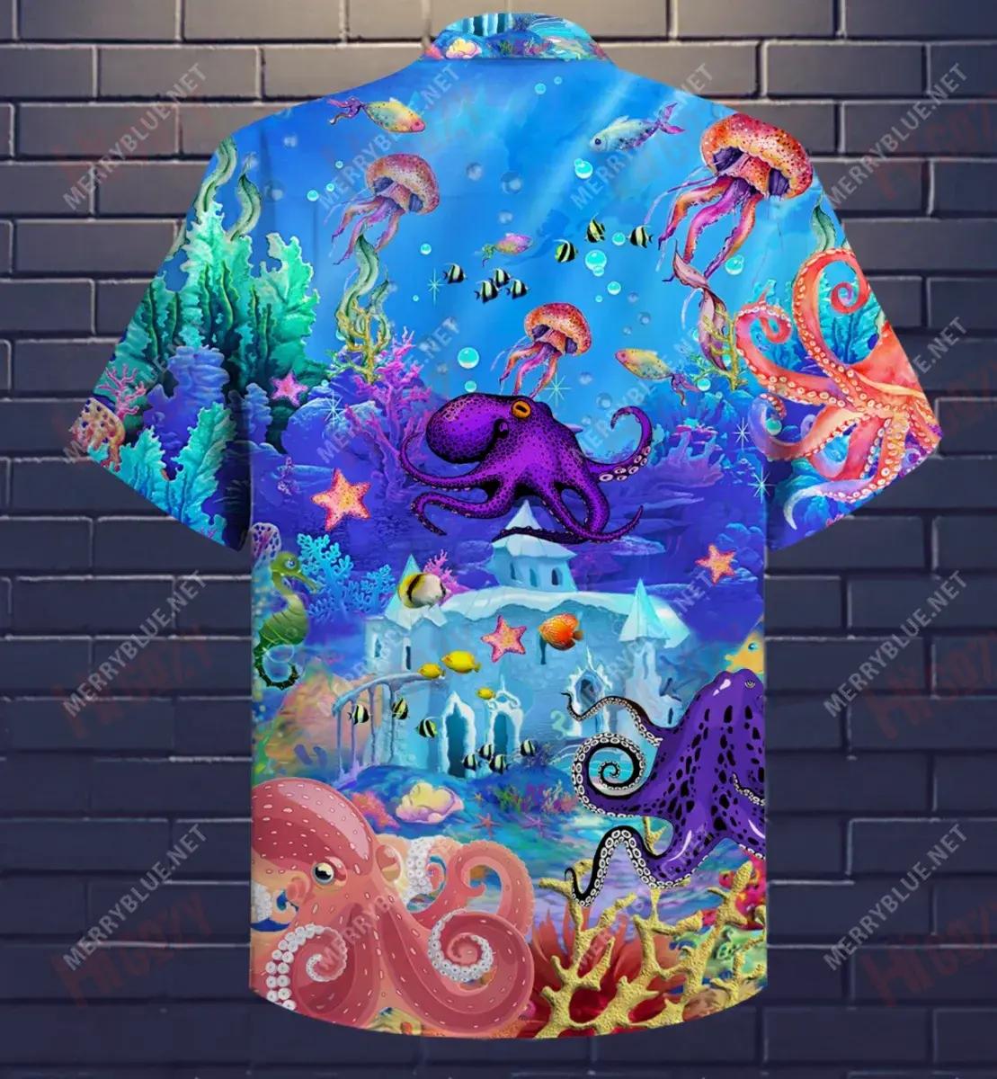 Octopus Faoin Farraige Léine Gearr Muinchille Samhraidh Léinte Haváís is Fearr Léinte haváíais d'Fhir, Bronntanas Léine Haváíais, Bronntanas Nollag