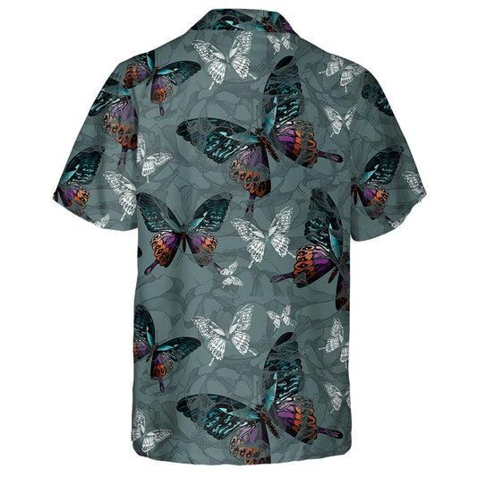 Theme King Of Dark Butterfly And Flowers Hawaiian Shirt, Hawaiian Shirt Gift, Christmas Gift