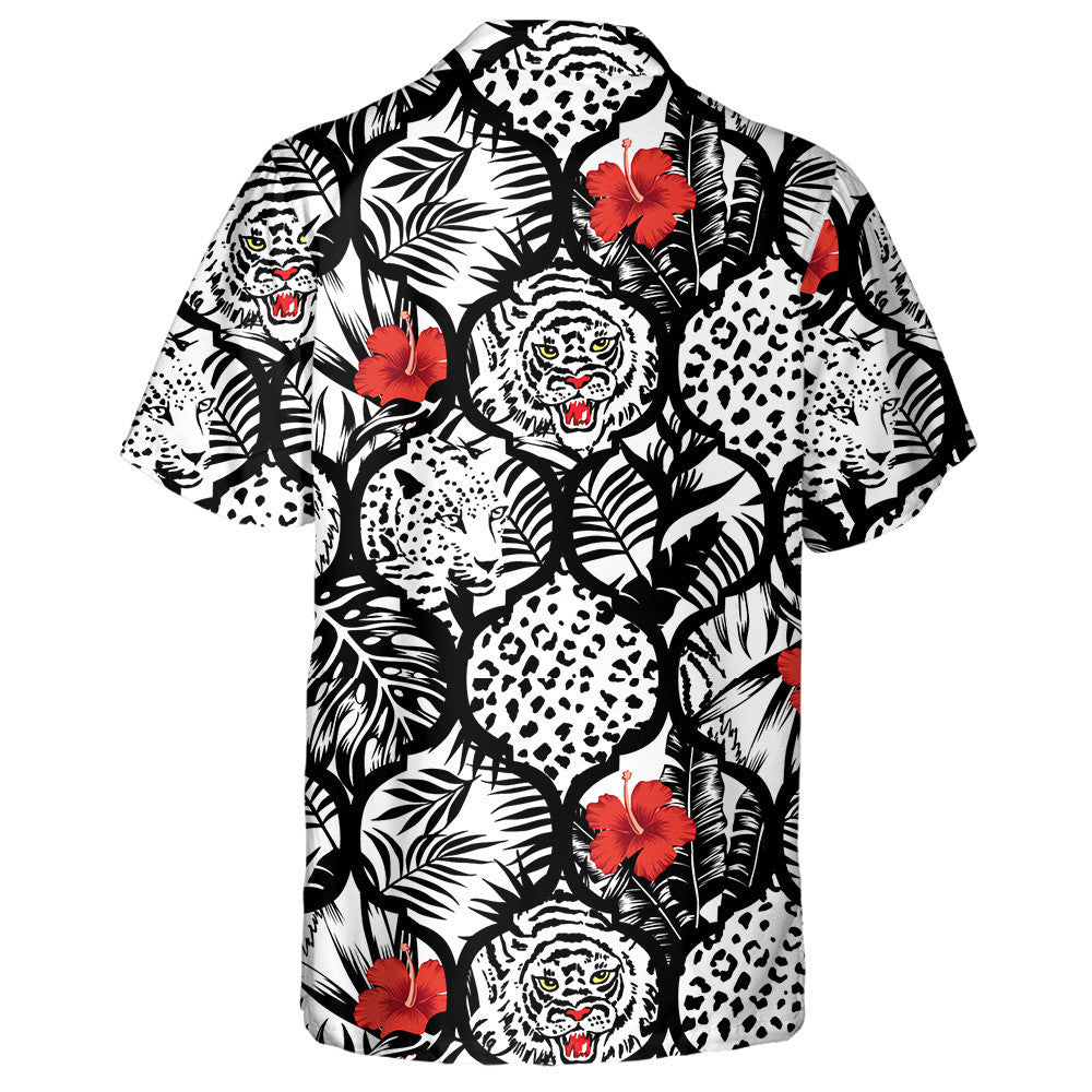Wild African Leopard Exotic Patchwork Background Hawaiian Shirt, Hawaiian Shirt Gift, Christmas Gift