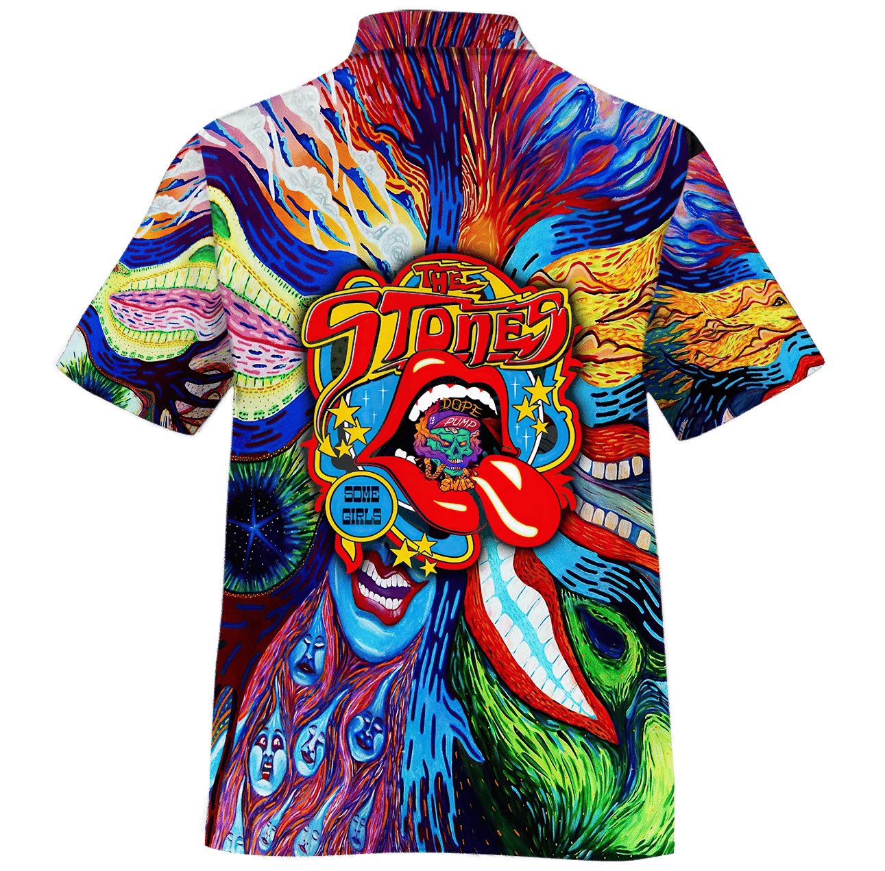 Hippie Mouth Colorful Watercolor Painting Hawaiian Shirt, Hawaiian For Gift