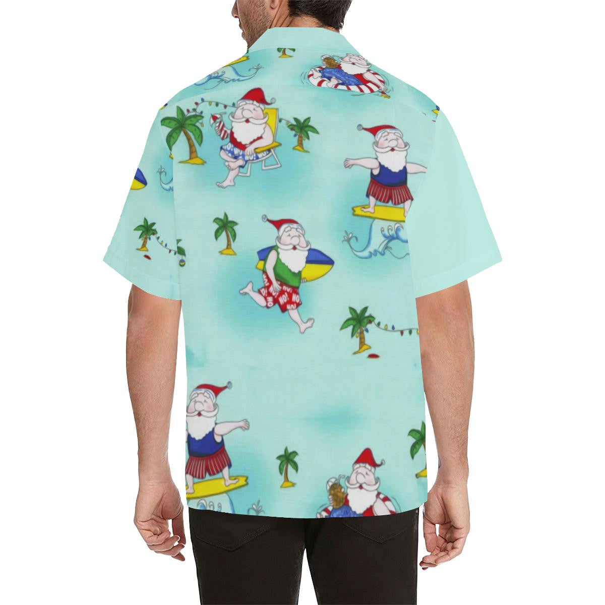 Hawaiian Shirt Christmas Maoli Kanaka Turquoise Background, Hawaiian For Gift